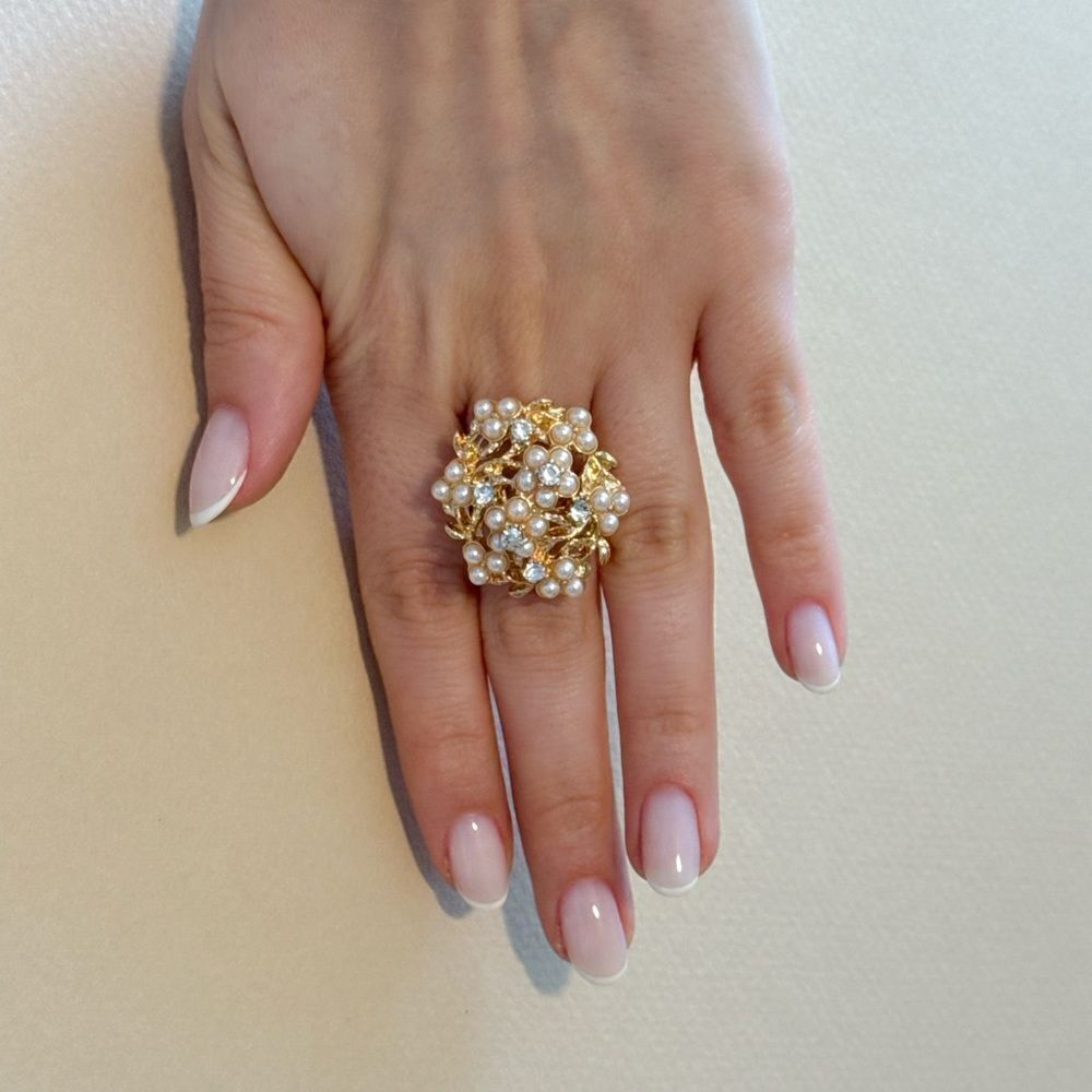 Flower statement  ring A897 - Picture 5 of 5
